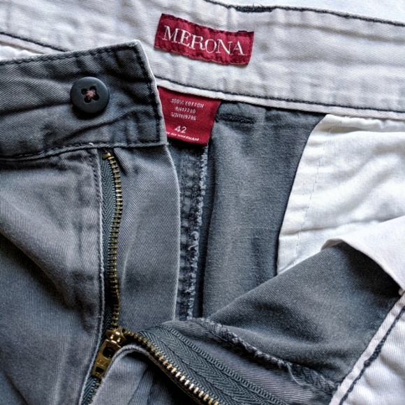Merona Classic Twill Charcoal Cargo Shorts 42 - Picture 4 of 6